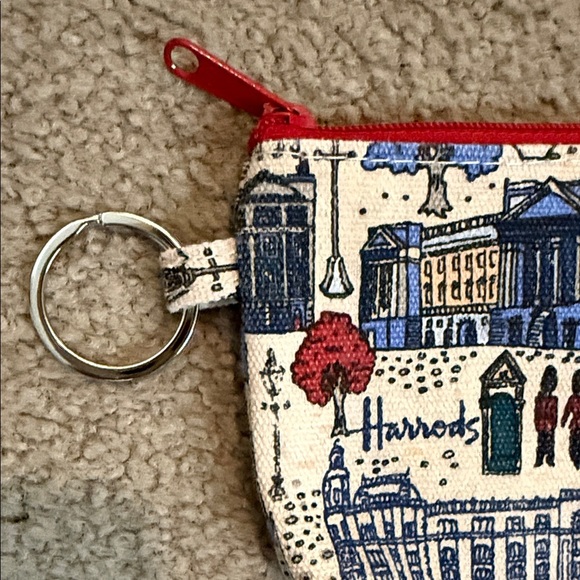 Harrods Blue and Red Cityscape Coin Pouch - Picture 7 of 7